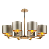 The Light Shade Studio Rex 8 Light Pendant Bronze With Bespoke Shades